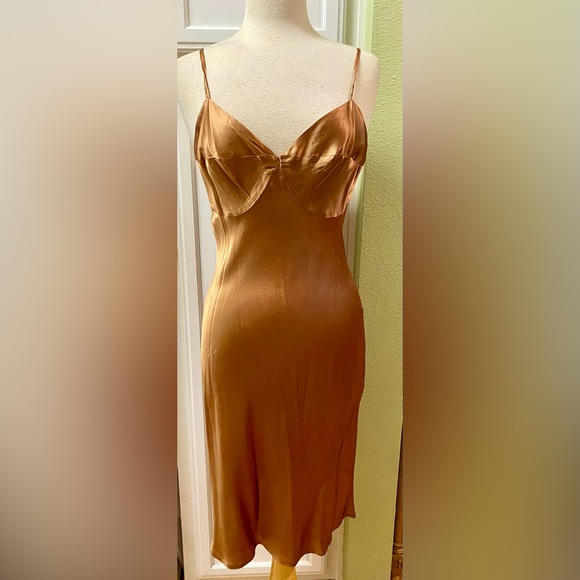 TRACY REESE Silk Chiffon Beaded Dress w/Slip NWT 12 - Picture 8 of 16